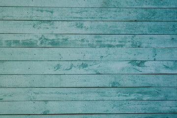 Fototapeta premium Aquamarine painted wooden wall background