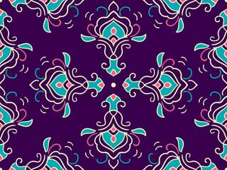 Seamless pattern with decorative circles in the style of a mandala