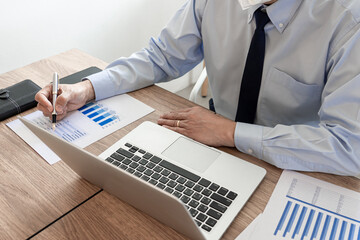 A stressed officer using thoughts focusing on the complicated task seriously