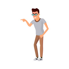 excitement man leader scream at manager cartoon vector. excitement man leader scream at manager character. isolated flat cartoon illustration