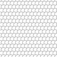White scale ornament. Seamless and simple circles scale pattern. Vector bubbles make minimal scale.