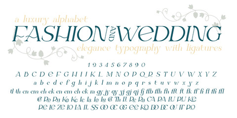 Modern sans serif elegance font. Classic minimal high contrast wedding font. Uppercase only. Vector illustration.