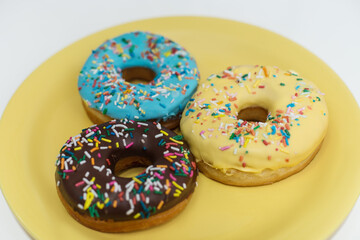 Colorful donuts delicious dessert