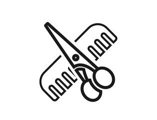 Scissors and comb icon for haircut