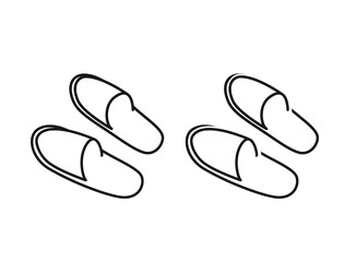 Hotel slippers icon with two kinds of models