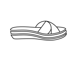 Simple flat type women's sandals icon