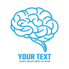 Artificial intelligence concept. Dot circuit board brain Logo Template.