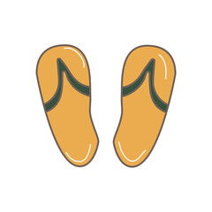 Hand Drawn Doodle Icons of beach slippers or sandals vector Illustrations design
