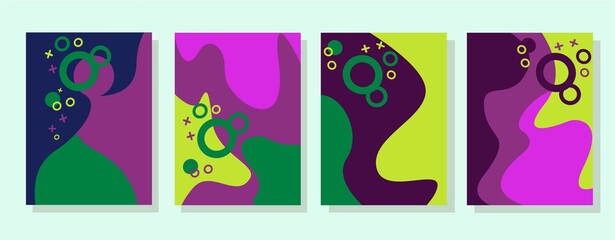 Abstract vector illustration. Colorful wave background. Bubles abstraction. Concept modern design cover. Geometric elements. Desktop wallpapper. Pop art animation. Print notebook. Circle, line.