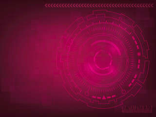 2d illustration Abstract futuristic electronic circuit technology background
