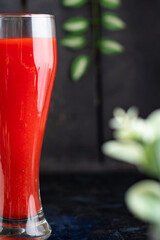 tomato juice or cocktail tomato alcohol beverage drink organic on the table healthy food meal copy space food background rustic. top view