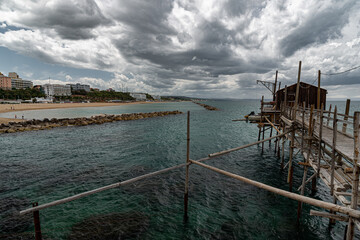 Termoli, Molise. The Walk of the Trabucchi. Ancient Trabucco