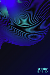 Abstract Dark Blue and Pink Geometric Pattern with Waves. Striped Spiral Texture. Hypnotic Psychedelic Illusion. Vector.3D Illustration