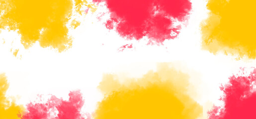 Explosion of multicolored paint. Splashes and blots of paint. Spraying. On white background.