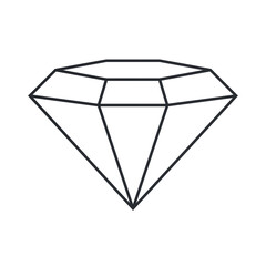 Diamond vector icon isolated on white background