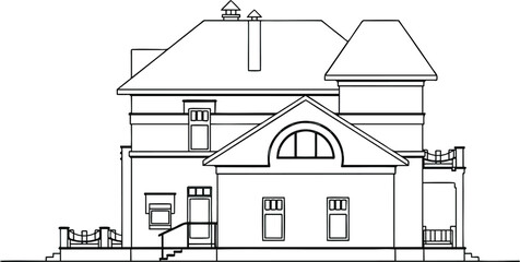 Obraz premium Little cute home, cottage, country house. 