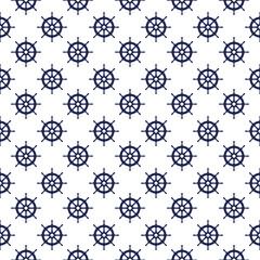 Seamless nautical pattern with steering wheels