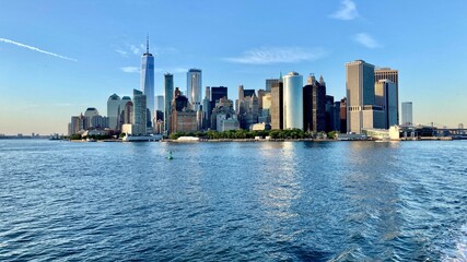 Fototapeta na wymiar Manhattan buildings front view.