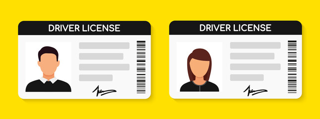 Car driver license icon. Vector illustration