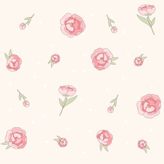 Fototapeta na wymiar Beautiful seamless pattern with pink peonies, used for backgrounds, design, textile