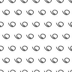 Seamless pattern with sketch round squiggle