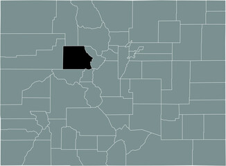 Black highlighted location map of the US Eagle county inside gray map of the Federal State of Colorado, USA