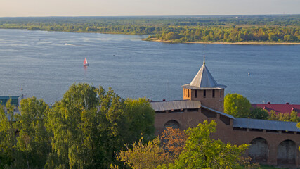 Nizhny Novgorod. Volga view from Kremlin hill. 