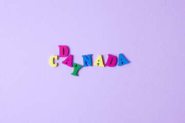 Canada Day. Beautiful greeting card. Close-up, flat lay design. National holiday concept.