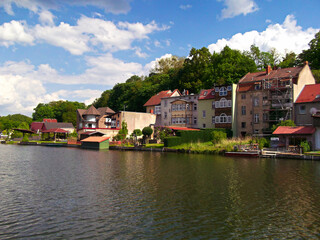 Fototapeta na wymiar Die historische Altstadt von Lychen am Stadtsee