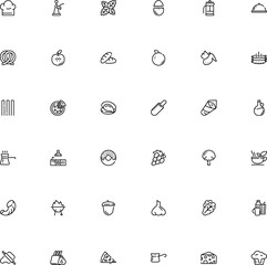icon vector icon set such as: sushi, glazed, one, dairy, teabag, toast, garden, press, homemade, stroke, arugula, tap, salmon, bacon, brown, ocean, mustard, chanterelle, macro, suillus, life
