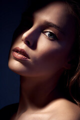 Fashionable female portrait of cute lady indoors