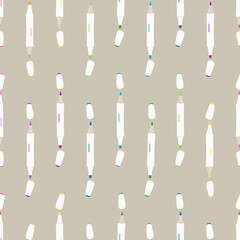 seamless pattern of multicolored markers.  vector illustration.  suitable for wrapping paper, packages, cards, fabrics, invitations.