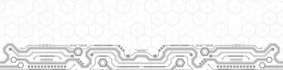 Technology white background .Technical background of the future.Electronic Chip.Hi tech digital connect. Banner Vector illustration.