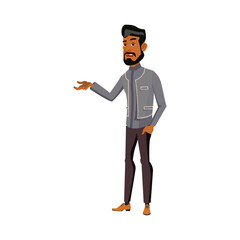 indian man complains about job cartoon vector. indian man complains about job character. isolated flat cartoon illustration