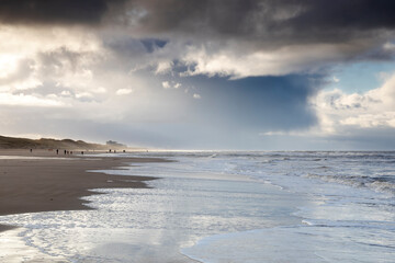 beautiful view on north sea beach - obrazy, fototapety, plakaty