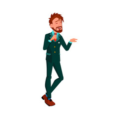 happy elegant man enjoying on corporate party cartoon vector. happy elegant man enjoying on corporate party character. isolated flat cartoon illustration