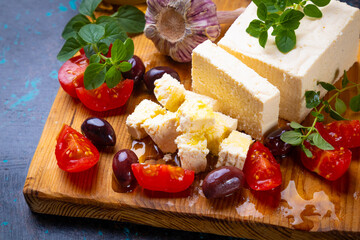 Greek feta cheese with olives