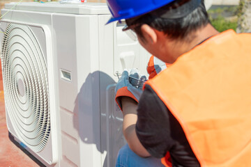 Electrical technician man working