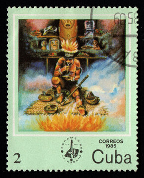 Cuban stamp dedicated to American Indians. Postage stamp about indigenous people