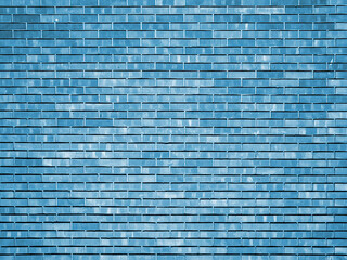 Blue brick wall texture. Abstract background in grunge style. 