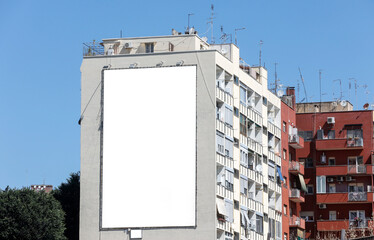 Large blank billboards on the street in the city, mock up - Image