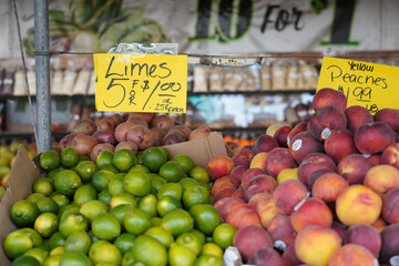 Limes and Fruit for Sale at Market