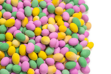 Group of colorful peanuts in glaze.