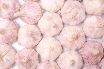 Group of garlic isolated on a white background.