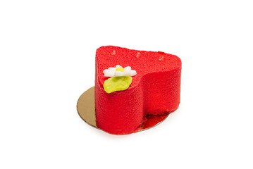 Heart cake isolated on a white background.