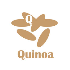 Kids alphabet in flat style. Q - quinoa