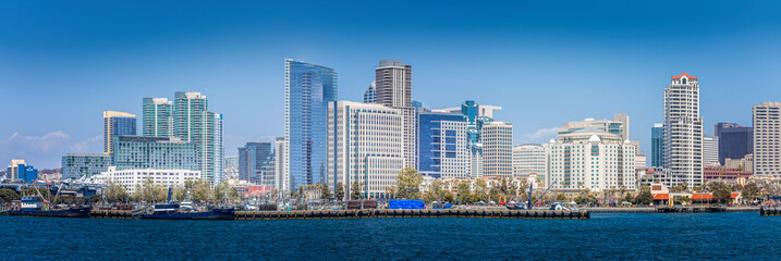 Panorama of the skyline of San Diego, California - obrazy, fototapety, plakaty