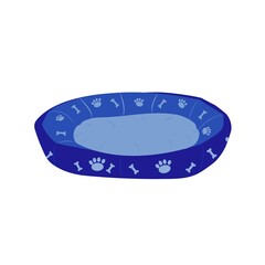 Bed for a pet dog or cat. Vector cartoon illustration.