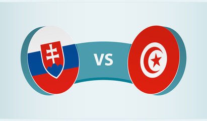 Slovakia versus Tunisia, team sports competition concept.