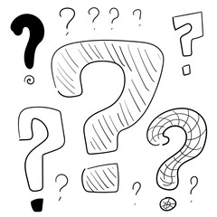 Set of Different Question Marks, Quest and Inquire Symbols